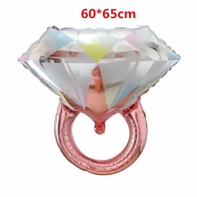 Diamond Ring Balloon Valentine's Day Proposal Balloon Wedding Room Decoration Diamond Ring Aluminum Film  Balloon