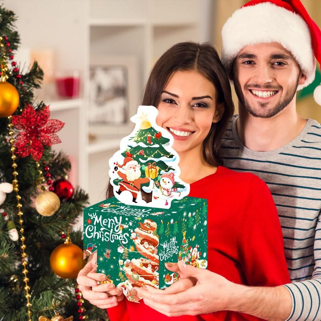 Christmas Green Festive Paper Money Box Holiday Illustration Party Decora Gift