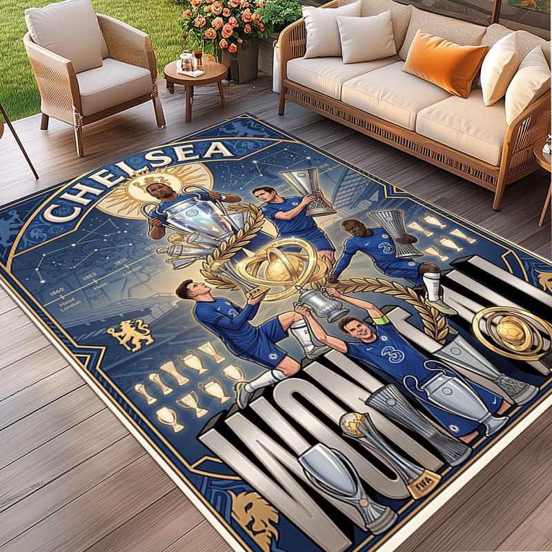 Chelsea FC Print Rug, Washable Floor Carpet, For Entryway Dorm Laundry Room Office Study, Home Decor Birthday Christmas Gift