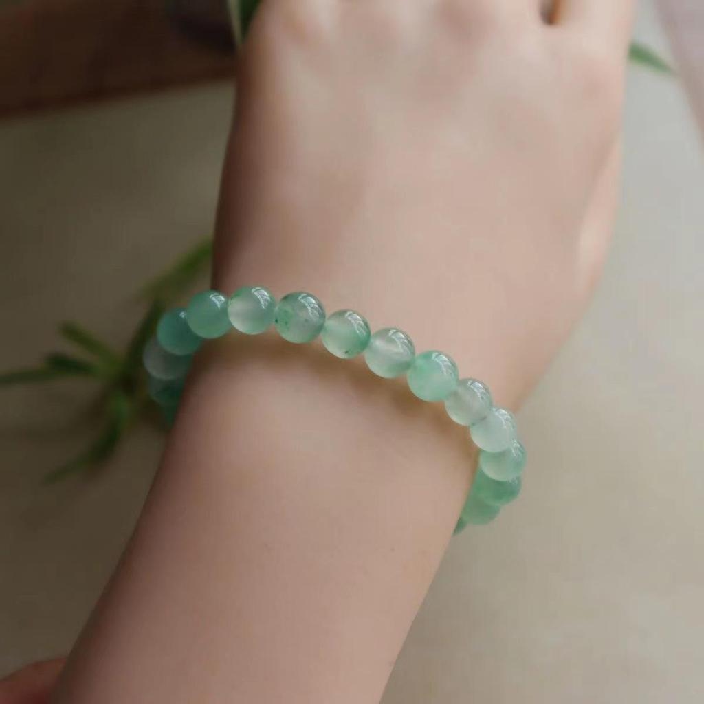 Ice Silk Blue High-Grade Beaded Bracelet & Necklace Set – Elegant Gift for Mom & Elders