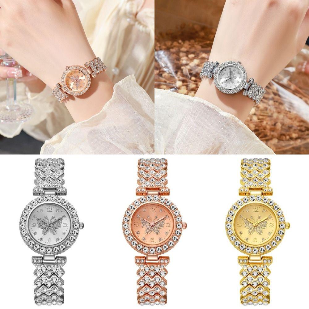 Diamond Decoration Diamond Watch Rhinestone Inlaid Butterfly Surface Watch  For Women