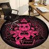 1pc Pink Kitty Chair Carpet for Office, Round Non Slip Durable Large Size Office Carpet, Suitable for Office