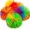 Children's colored rubber line ball toy pressure resistant soft and elastic ball sensory irritability fun rubber toy