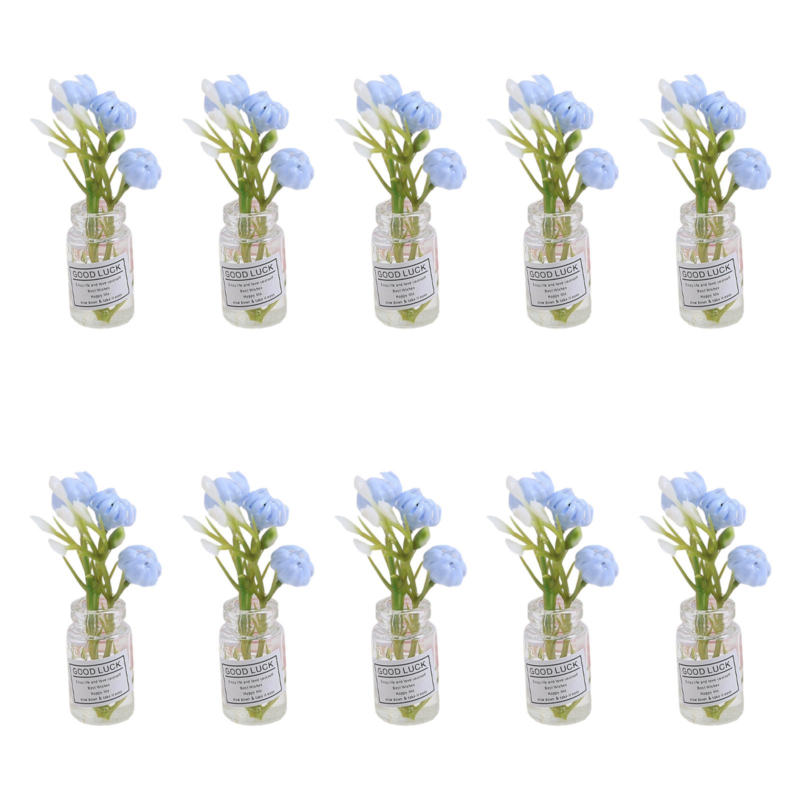 

Car Dashboard Miniature Potted Flowers Ornament Greenery Decoration Glow Small Figurines Decors Center Console Mount S
