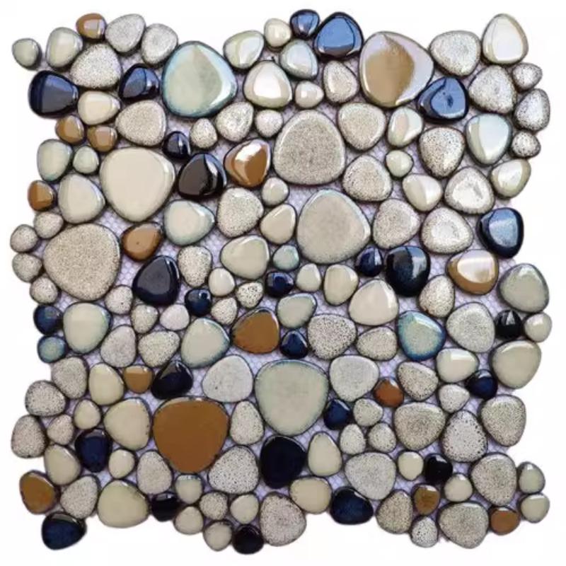 1 Stück 30x30cm Keramik Kiesel Mosaik Fliesen Spa Pools Fischteiche Badezimmer Anti-Rutsch Verschleißfest Boden Wand Dekor Fliesenblatt