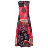 Plus Size Women Bohemian Vintage Floral Print Sleeveless Maxi Dress Casual Daily Wear V Neck