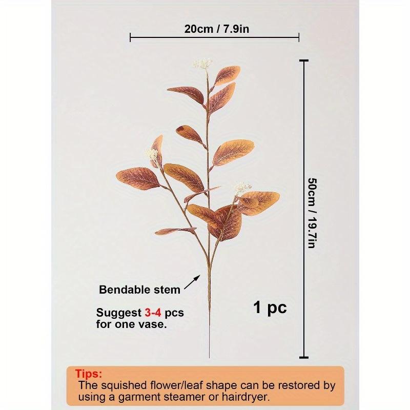 1 Pc Artificial Eucalyptus Stems Navy Blue Artificial Flower Silver Dollar Eucalyptus Leaves Plant Eucalyptus Branches Greenery For Flower