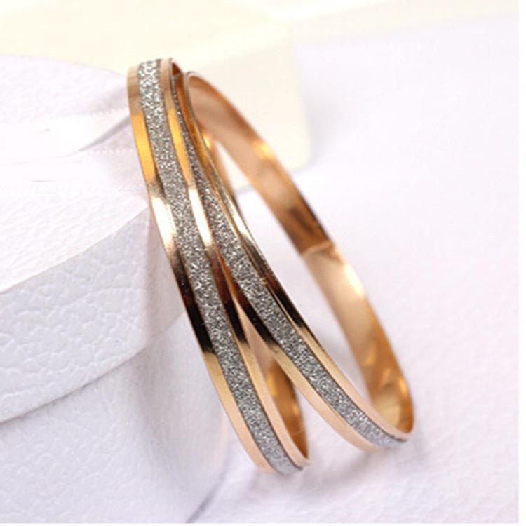 The New New Korean Fashion Single Round Frosted Rose Gold Bracelet Women New Product Launch Gifts (single Price)