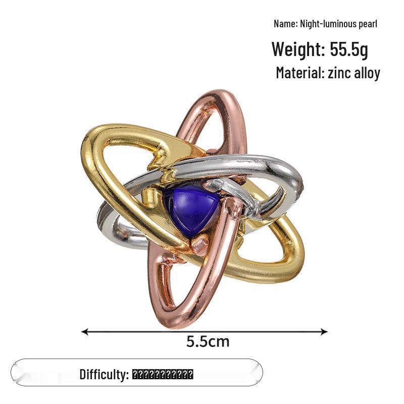 Zinc Alloy Kongming Puzzle Lock: Disentanglement Ring Educational Toy
