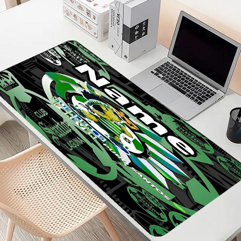 Custom Name Personalized Club Santos Laguna Pattern Mousepad, Laptop PC Desk Mat, Decorative Desk Mat for Home Keyboard Pad Gift