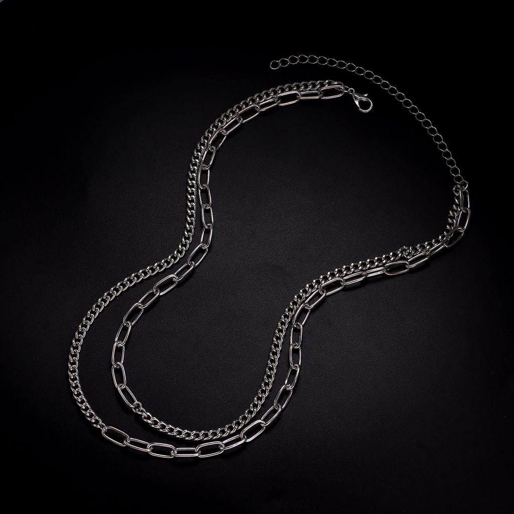 Korean ins trend simple chain necklace female, versatile personality geometric multi-layer necklace neck chain collarbone chain