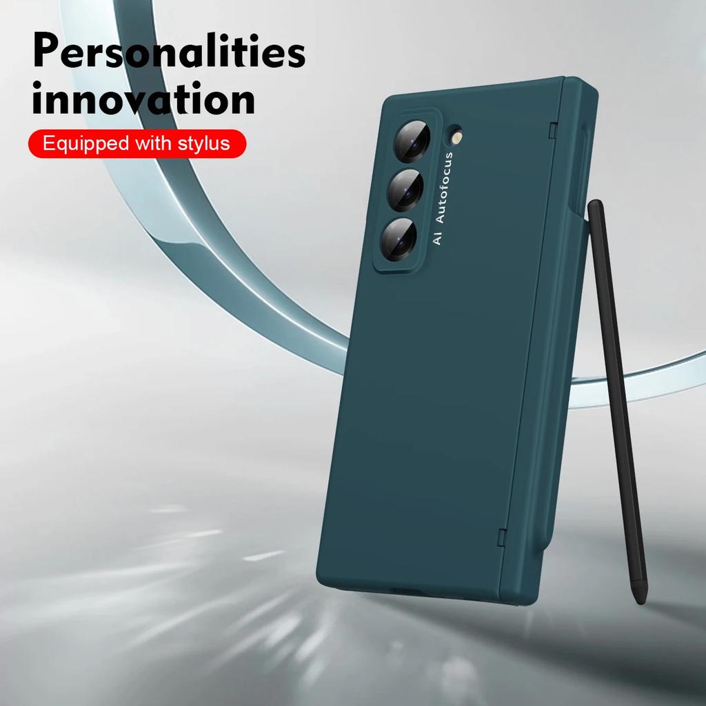 With Touch Pen for Samsung Galaxy Z Fold 6 7 5 5 4 3 TriFold Case Hinge Armor Shockproof Full Screen Protector Folding Cover