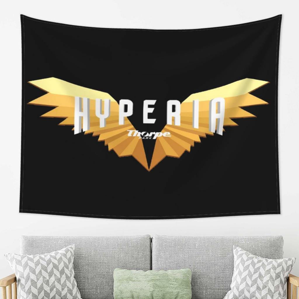 Hyperia Thorpe Park Logo Tapestry Wall Hanging Aesthetic Home Decor Tapestries for Living Room Bedroom
