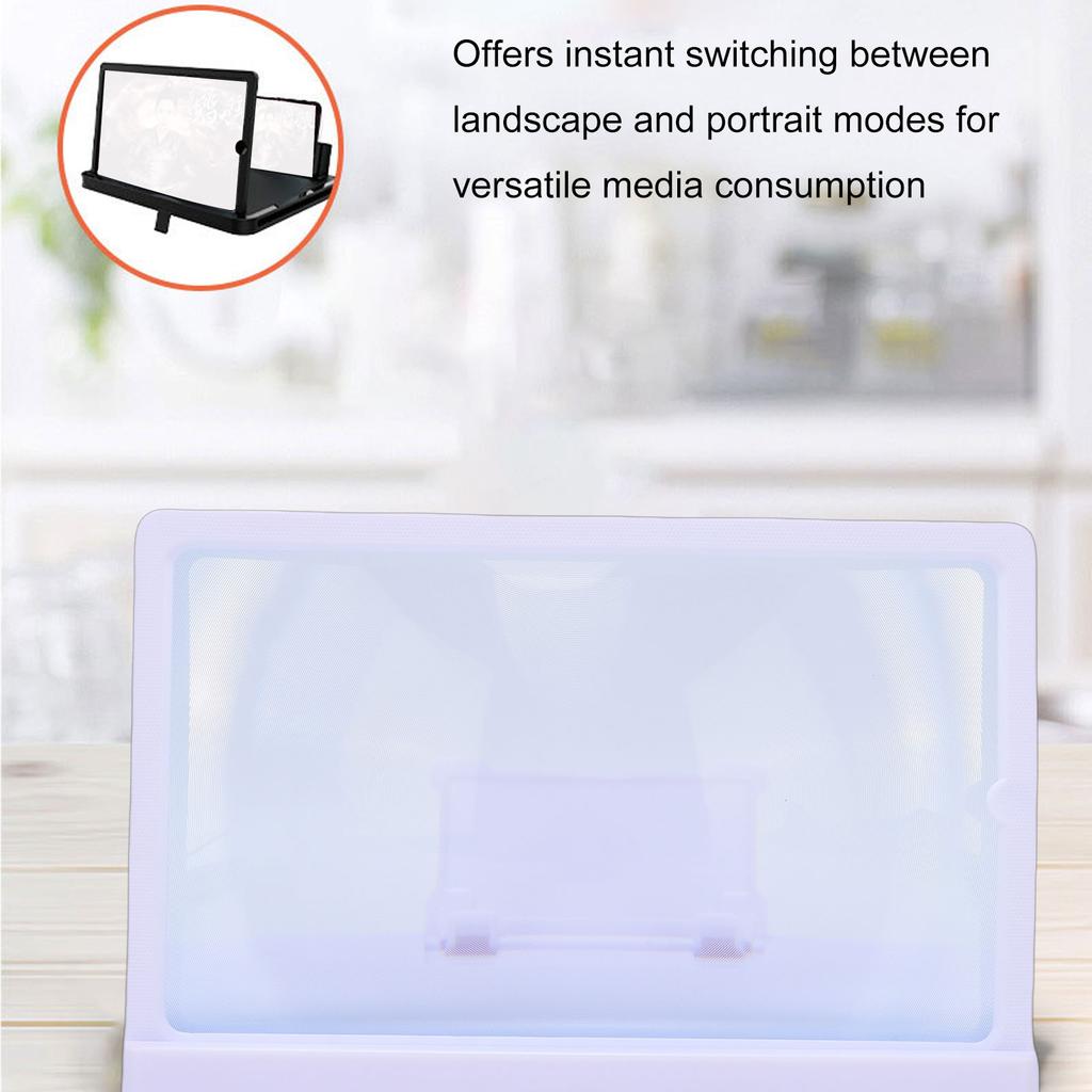 14 Mobile Phone Screen Magnifier Foldable Phone Stand with Screen Amplifiers for Movies Videos White