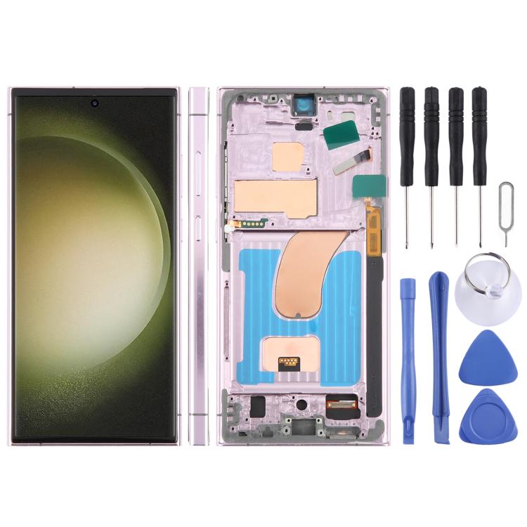 Per Samsung Galaxy S23 Ultra SM-S918B Schermo LCD TFT da 6,72 pollici Assemblaggio Completo Digitizer con Telaio, Non Supporta l'Identificazione delle Impronte Digitali