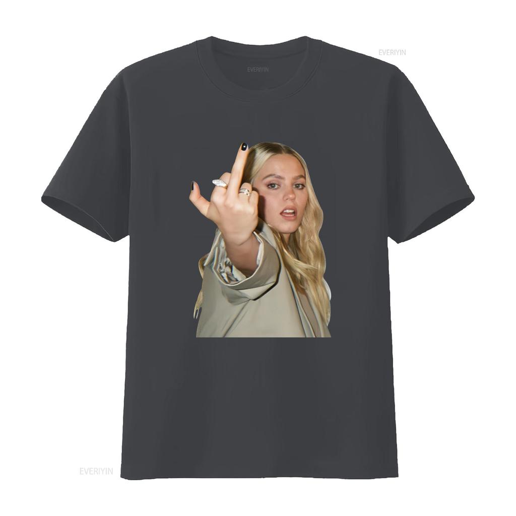 Renee Rapp Middle Finger T Shirt Hip Hop Style Fashion Statement Vintage Washed Streetwear Unisex Homme Versatile