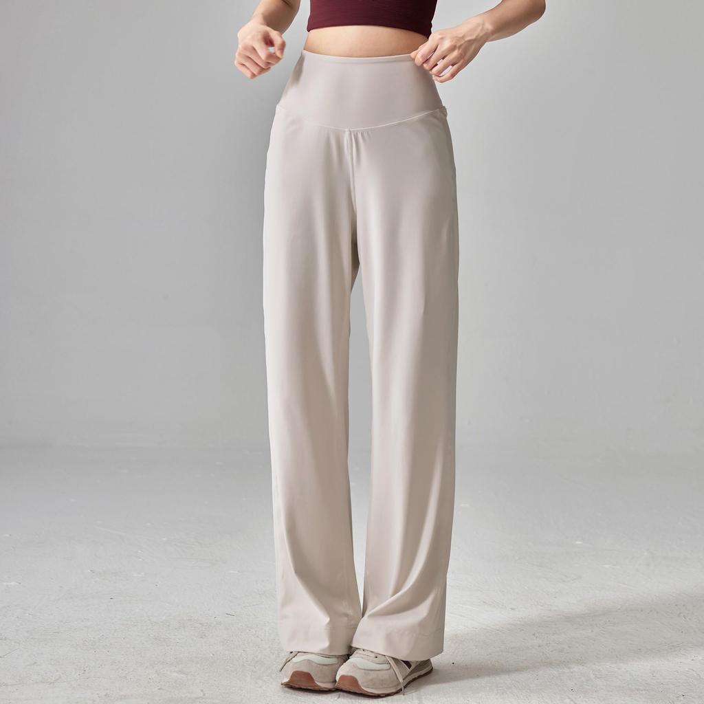 Women's Quick-Dry High Waist Yoga Pants - Slimming, Breathable, Straight-Leg Fitness Pants for Fall and Winter.