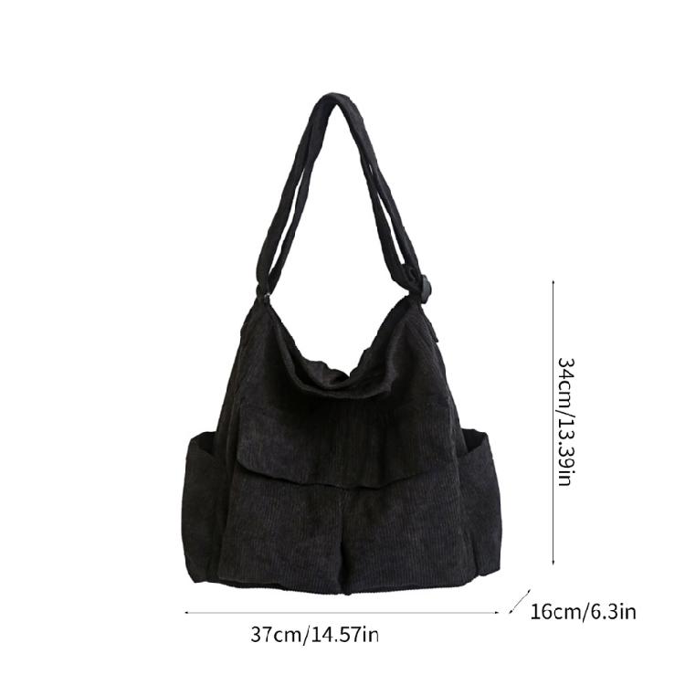 Spacious Corduroy Travel Shoulder Bag Messenger for Easy Carrying of Belongings