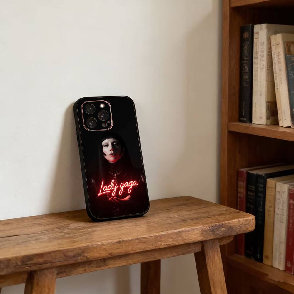 Singer L-Lady Gaga Mayhem Phone Case For iPhone 17,16,15,14,13,12,11 Plus,Pro Max,XS,Soft Silicone Black Cover