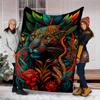 1pc Tiger Artwork Throw Blanket Polyester Fiber, Lightweight Flannel, Soft & Warm, All Season Use for Outdoor, Camping Digital Print
