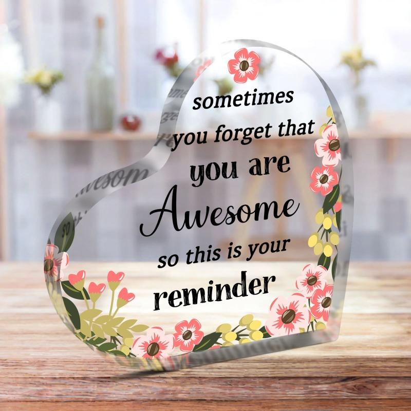 

2D Flat Heart-Shaped Acrylic Desk Decor, Thanksgiving & Christmas Gift, Suitable for Wall Decoration, Porch, Room, Villa, Accents Home, Hallway, or Wo 10*10CM