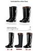 3537 Black 45CM Men's Extra High Rain Boots - Waterproof PVC Work Footwear for Construction Safety