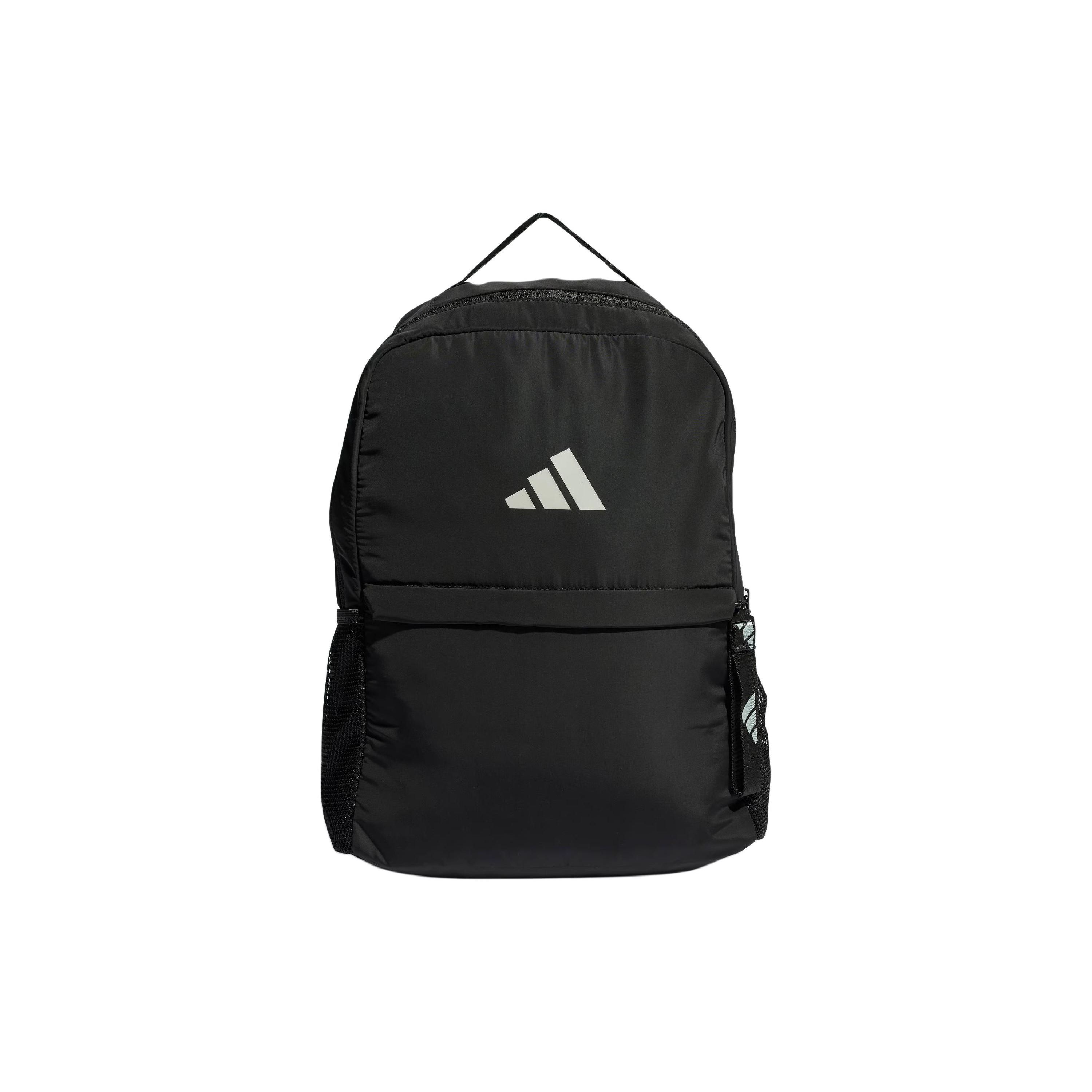 

Adidas Logo Zipper Backpack Recycled Polyester Unisex Backpack Black Linen-Green IP2254 Black & Linen Green