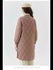 Women's Quilted Long Cotton Coat with Fur-Trimmed Sleeves 2401