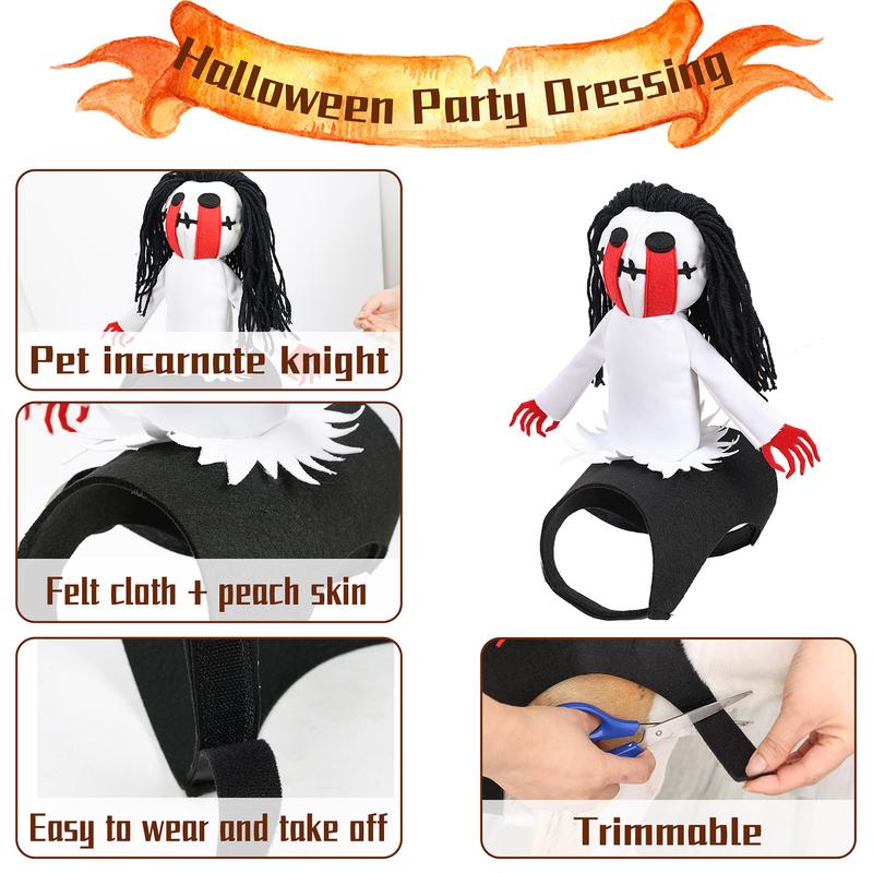 Dog Ghost Saddle Costume Halloween Dress-Up Pet Costumes Dog Halloween Cosplay Pet Ghost Riding Outfit Stylish Novelty Halloween