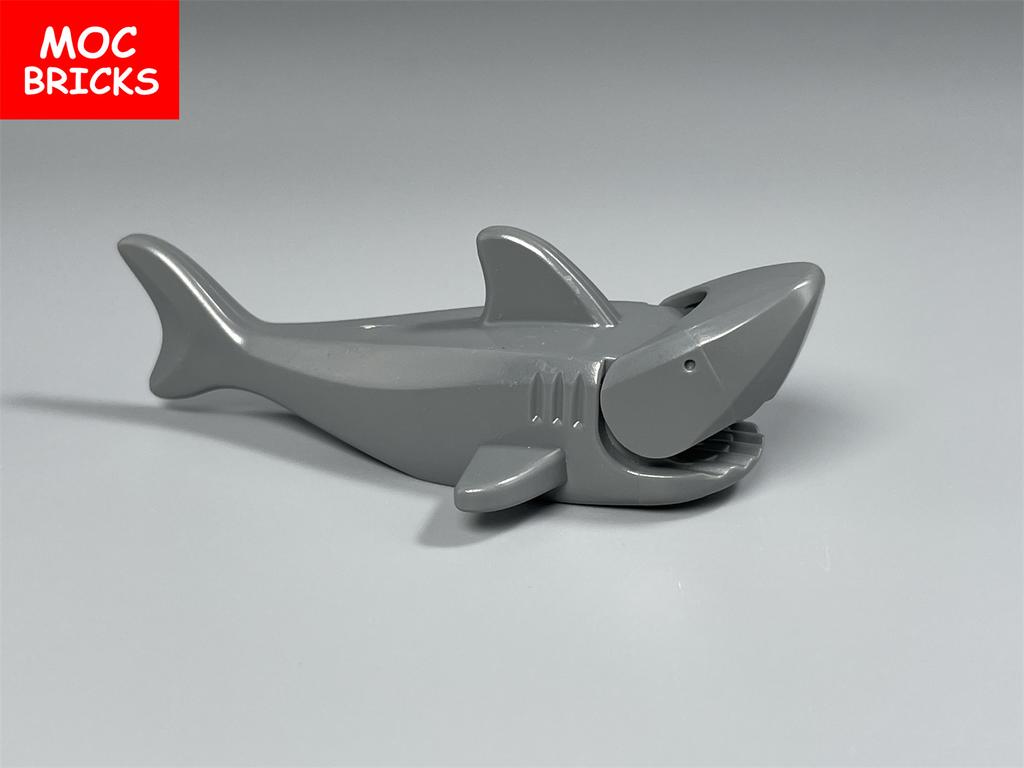 MOC Bricks Pirate Shark Caribbean Ocean Animal 13cm 8cm Assembled Educational Building Blocks DIY Kids Toys Gifts