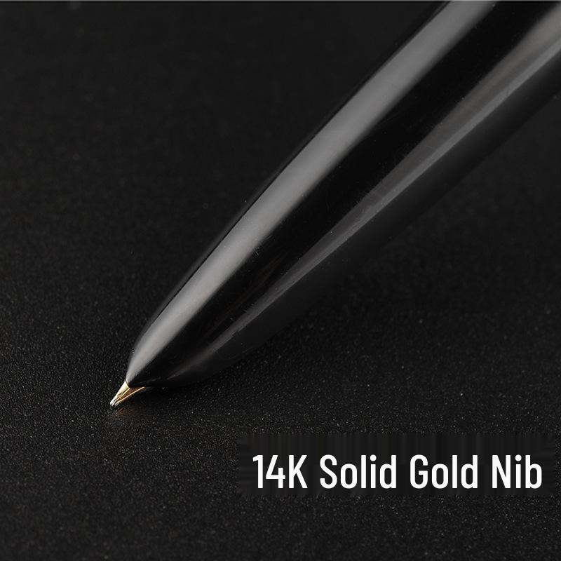 HERO 100 Fountain Pen with 14K Gold Nib and Half-Steel Sleeve in Engravable Gift Box - Ideal for Graduation or Commemorative Gifts.