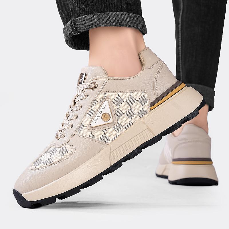 Herren High-End Light Luxury Hochwertiges Leder Rutschfest und Verschleißfest Weichsohlige Sport- und Freizeitschuhe Modische Vielseitige Trendschuhe
