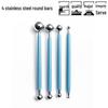 4-Piece Stainless Steel Ball and Rod Dotting Set for Polymer Clay and Pottery DIY