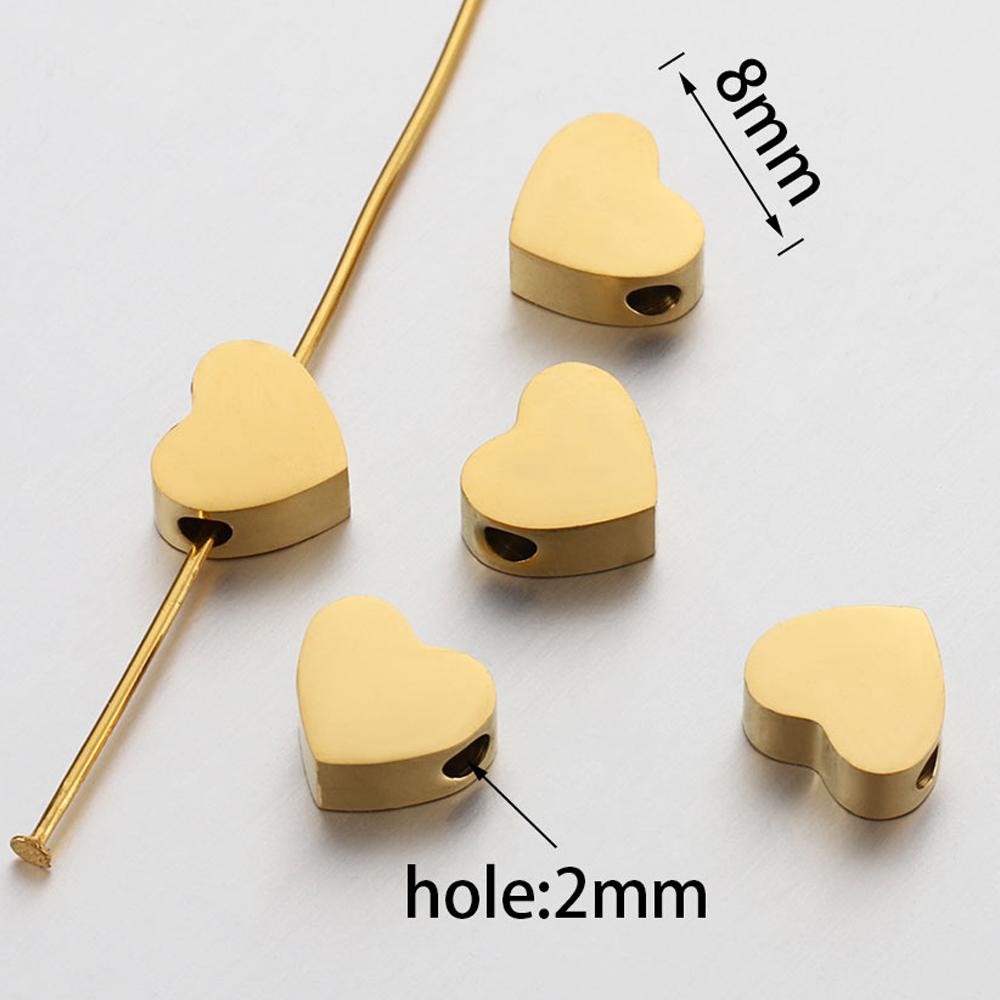 5pcs Stainless Steel Polish Heart Bracelet Beads Moon Star Airplane Spacer Beads DIY Jewelry Making Necklace Findings Wholesale
