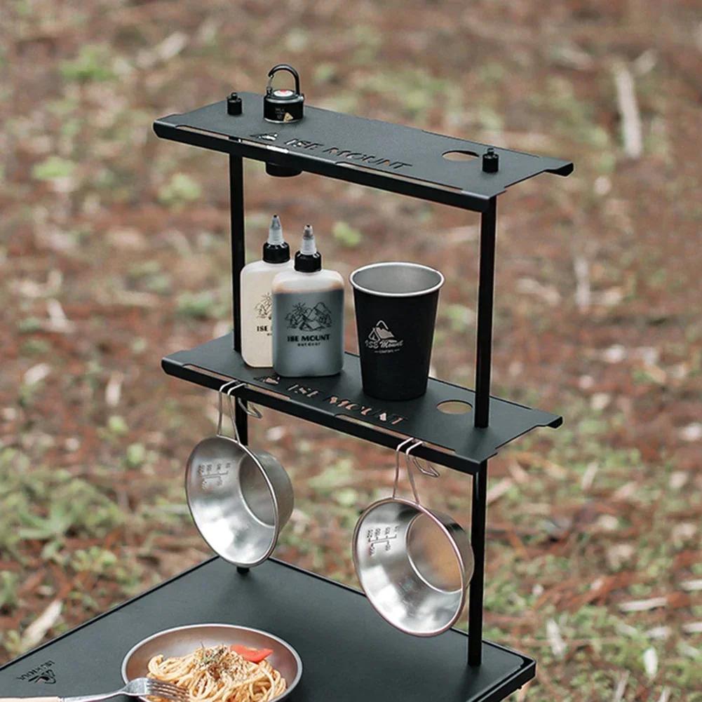 Camp Detachable Cookware Hanging Rack Shelf 1/4 Screw Interface Desktop Rack Strong Load-bearing BBQ Camping Accessories
