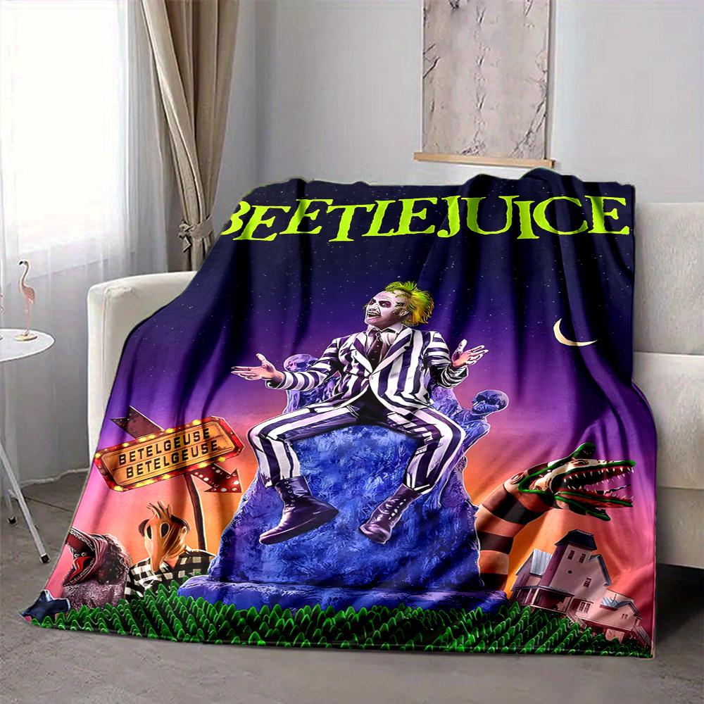 1 Stück Beetlejuice Flanell-Kuscheldecke Weich, Warm & Gemütlich für Sofa, Bett, Büro und Reisen Vielseitiges Ganzjahresgeschenk, Weihnachtsgeschenk