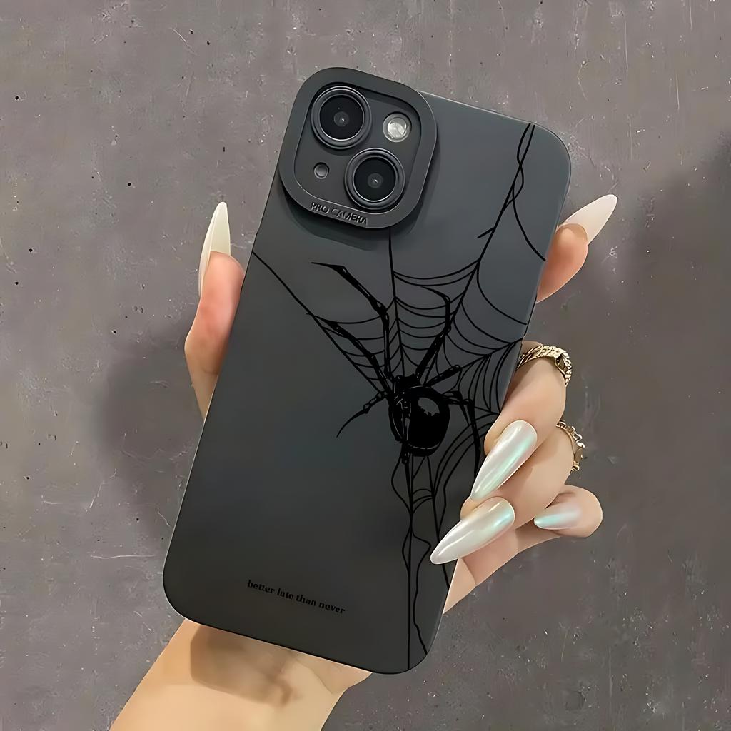 Halloween Black Spider Web Phone Case For iPhone 17 16e 16 15 14 13 12 11 Mini Air Pro Max X XR XSMax 8 7 6 6S Plus Soft Cover