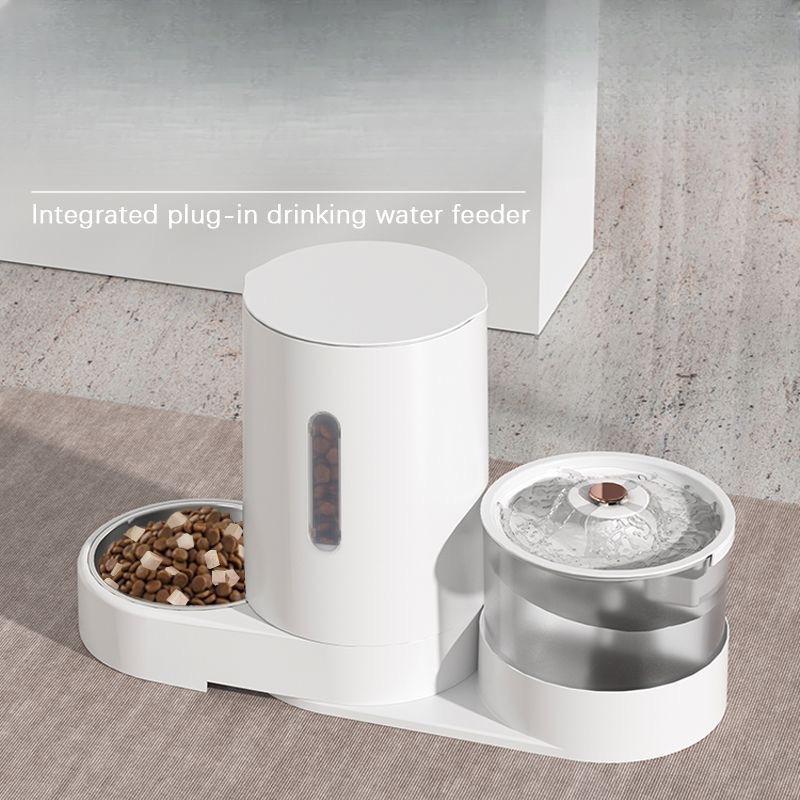Evcil Hayvan Takılabilir Su Pınarı Otomatik Mama Kabı Islak ve Kuru Ayrıştırmalı Büyük Kapasiteli Su Mama Hepsi Bir Arada Kase Evcil Hayvan Malzemeleri