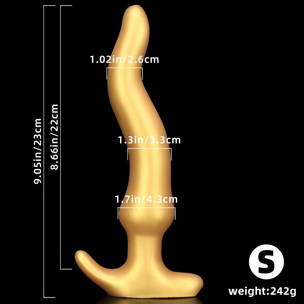 Golden Silicone Anal Plug  Anal Hole  Long-term Wearing  Ultra Long Deep Anal Plug  Anal Dilation  Male and Female Masturbation