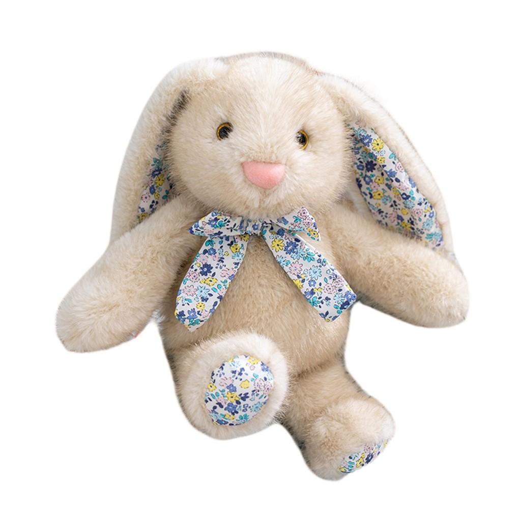 Plush Bunny Toy With Floral Design For Kids Comfort And Sleep