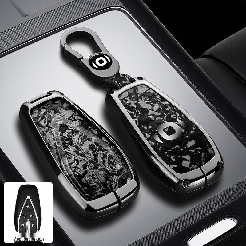 Changan Qiyuan A05/A06/A07 Schlüsseletui - Q05 125MAX Fernbedienung Metallgehäuse mit Leder-Druckknopf