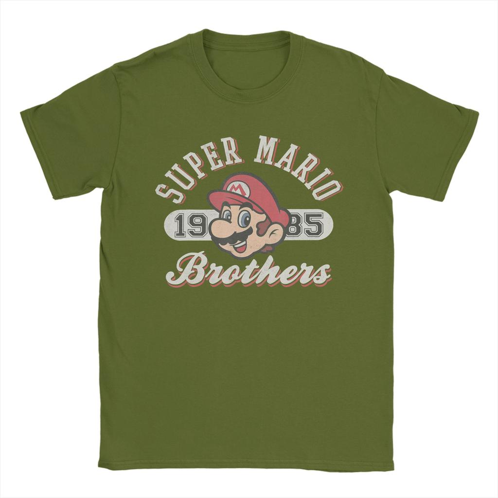 Super Marios Bros 1985 Face Logo T Shirt Unisex Pure Cotton Creative TShirt O Neck Tee Shirt Short Sleeve Tops New Arrival