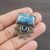 Natural Neon Apatite Gemstone 925 Sterling Silver Jewelry Designer Pendant 1.51" AJP-2148