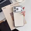 CD Patterned Lens With Lychee Skin Case for iPhone 17 16 15 14 Pro Max Bumper Shockproof Pattern Side Large Viewing Window Cover