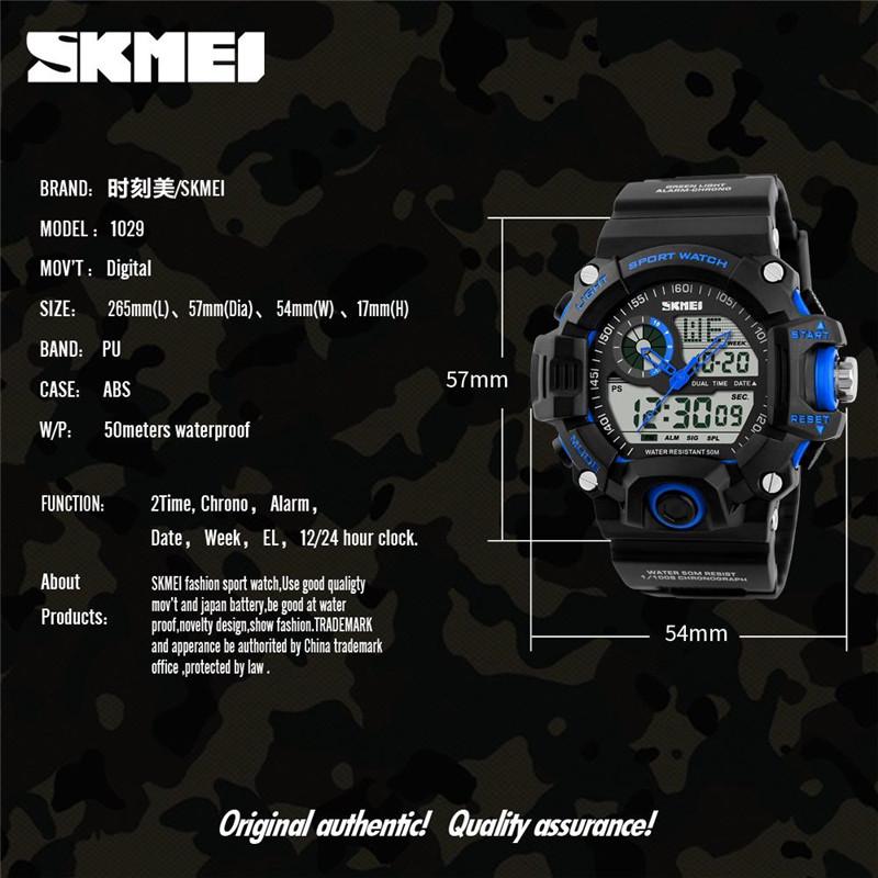 SKMEI Brand Men's Fashion Outdoor Sport/Military Dual Display 5 ATM Waterproof  Watch Clocks