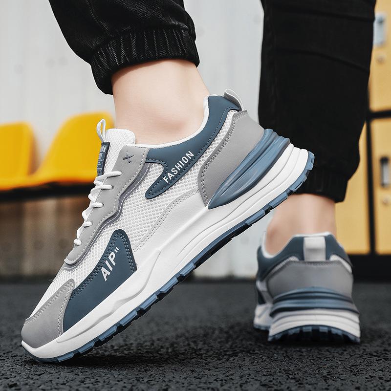 Spring and Autumn 22 new sports leisure running height increase youth mesh dad shoes
