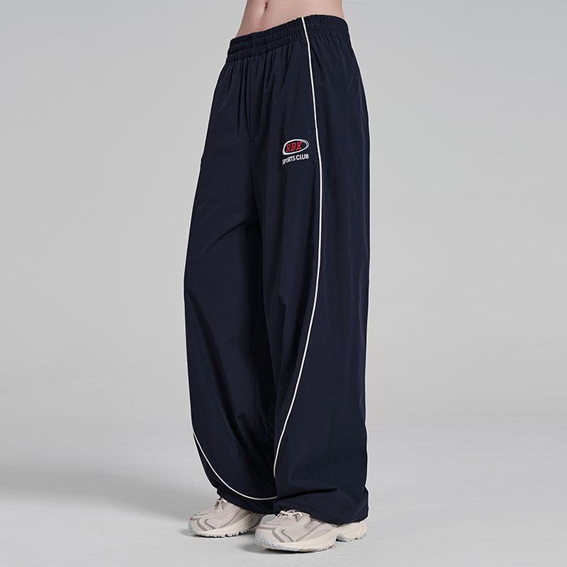 Reebok Color Block Loose Wide Leg Casual Pants Women bottoms Navy-Blue 24SRC610WGN2