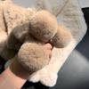 Korean Real Rex Rabbit Fur Woven Scarf Double-sided Thickened Warm Fur Scarf Cute Ball Fur Collar Children