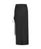 Aejeuyua Cut-Out Ribbon Long Skirt Black