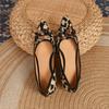 Fashion Women's Low Sole Shoes Pointed Toe Mary Jane Shoes Black Panther Print Horsehair Shoes Women's Pullover Ladies